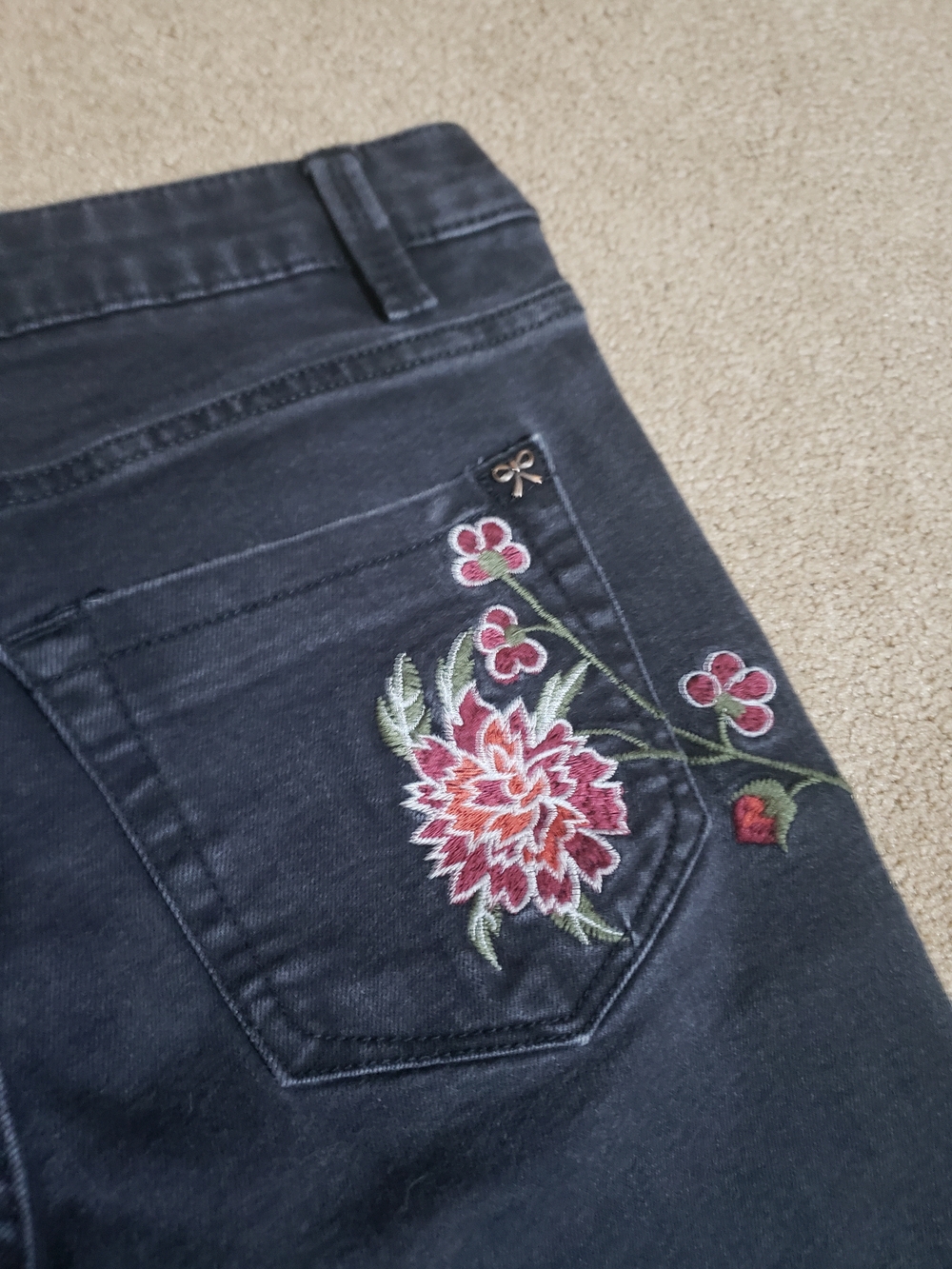 Nanette Lepore - Dark Skinny Jeans with Beautiful Embroidery - Picture 9 of 15